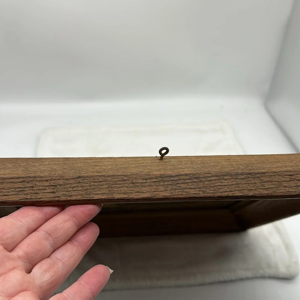 Vintage Original 1950’s Pressboard Print Landscape in Original Wood Frame - Picture 8 of 10